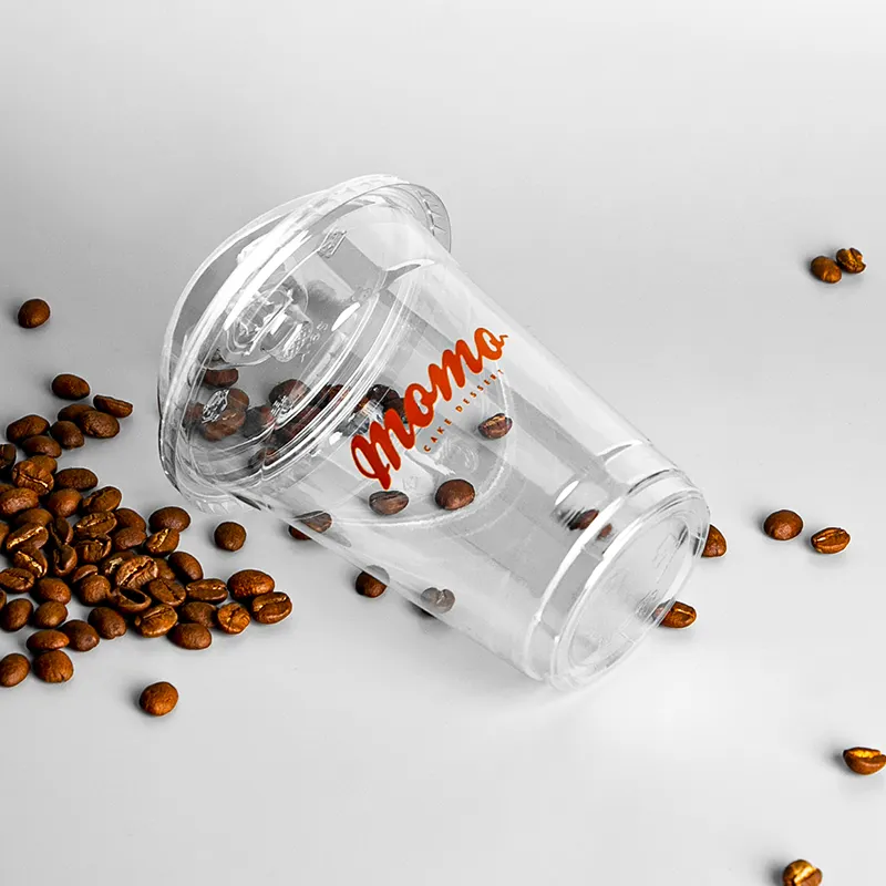 Fabrieks Directe 12Oz/16Oz Enkele Muur Wegwerp Plastic Bekers Met Slok Door Deksels Heldere Thee/Koffie Kopjes