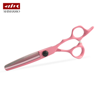 Ciseaux de coiffure professionnels roses de 6 pouces pour salon de beauté, avec kit de ciseaux à effiler en acier inoxydable japonais 440C