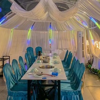 Dôme géodésique de camping en polycarbonate transparent, résistant à l'eau et au vent, en polycarbonate solide, ovale, long