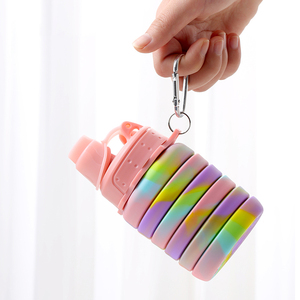 ขวดน้ำซิลิโคนพับได้ ทนทาน พกพาสะดวก ปลอดสาร BPA ขนาด 500 มล. สำหรับกิจกรรมกลางแจ้ง - Product Image 1