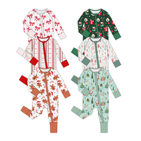 Pyjamas de Noël en gros pour tout-petits, enfants, garçons, bébés filles, vêtements de Noël, pyjamas en bambou, vêtements de nuit assortis pour la famille, vêtements de nuit pour filles