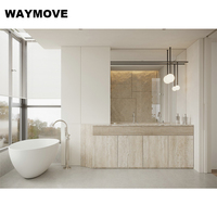 Meuble-lavabo de salle de bain WAYMOVE de style européen moderne en MDF avec miroir LED tactile éclairé, lavabo et toilettes, meuble-lavabo de luxe exclusif