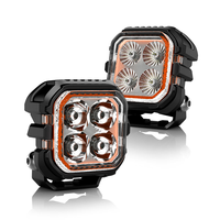 Projecteur de travail LED 20W, faisceau spot carré de 2,85 pouces, blanc ambre, IP67, 10-30V DC, 1315lm, pour camion, SUV, tout-terrain, conduite, 12V 24V, jaune