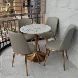 Tavoli <span class=keywords><strong>da</strong></span> <span class=keywords><strong>pranzo</strong></span> con base in <span class=keywords><strong>oro</strong></span> con piano in <span class=keywords><strong>marmo</strong></span> bianco rotondo di lusso popolare moderno tavoli <span class=keywords><strong>da</strong></span> <span class=keywords><strong>pranzo</strong></span> rotondi con piano in pietra per hotel - Product Image 4
