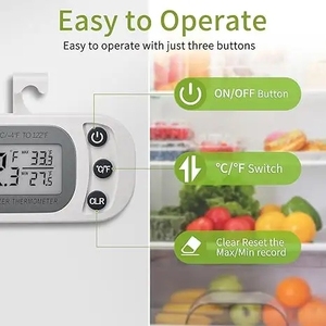 Digital Fridge <b>Thermometer</b> Waterproof Fridge and <b>Freezer</b> <b>Thermometer</b> <b>Thermometer</b> Refrigerator with Large LCD Screen Stand - Product Image 4