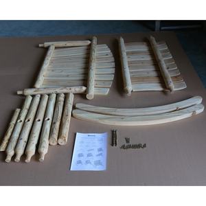 Chaise à bascule double en bois de style journal pour jardin extérieur <span class=keywords><strong>et</strong></span> terrasse - Product Image 5