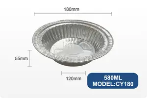 라운드 알루미늄 호일 파이 팬 9 "일회용 용기 식품 무료 맞춤형 식품 등급 좋은 품질의 알루미늄 호일 용기