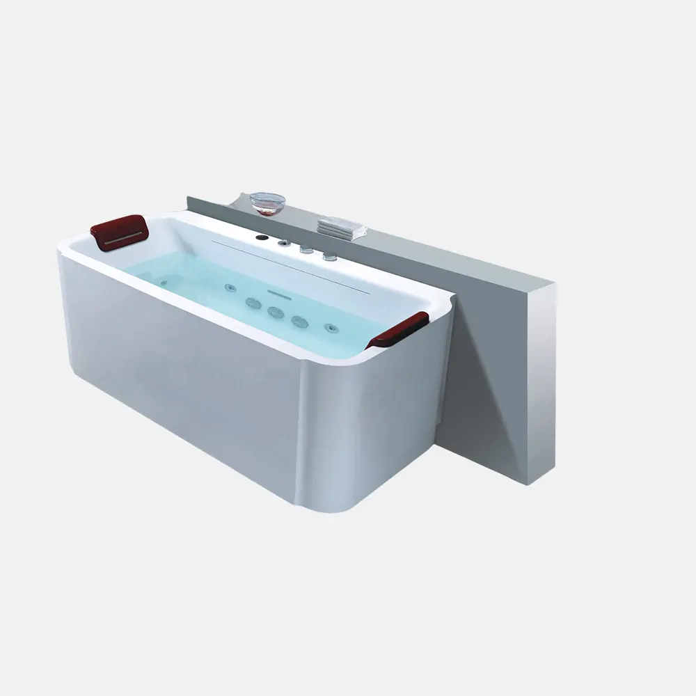 Độc thân dành cho người lớn sang trọng gối miễn phí đứng rắn nhựa đá Bồn tắm massage Whirlpool trong nhà bồn tắm Spa