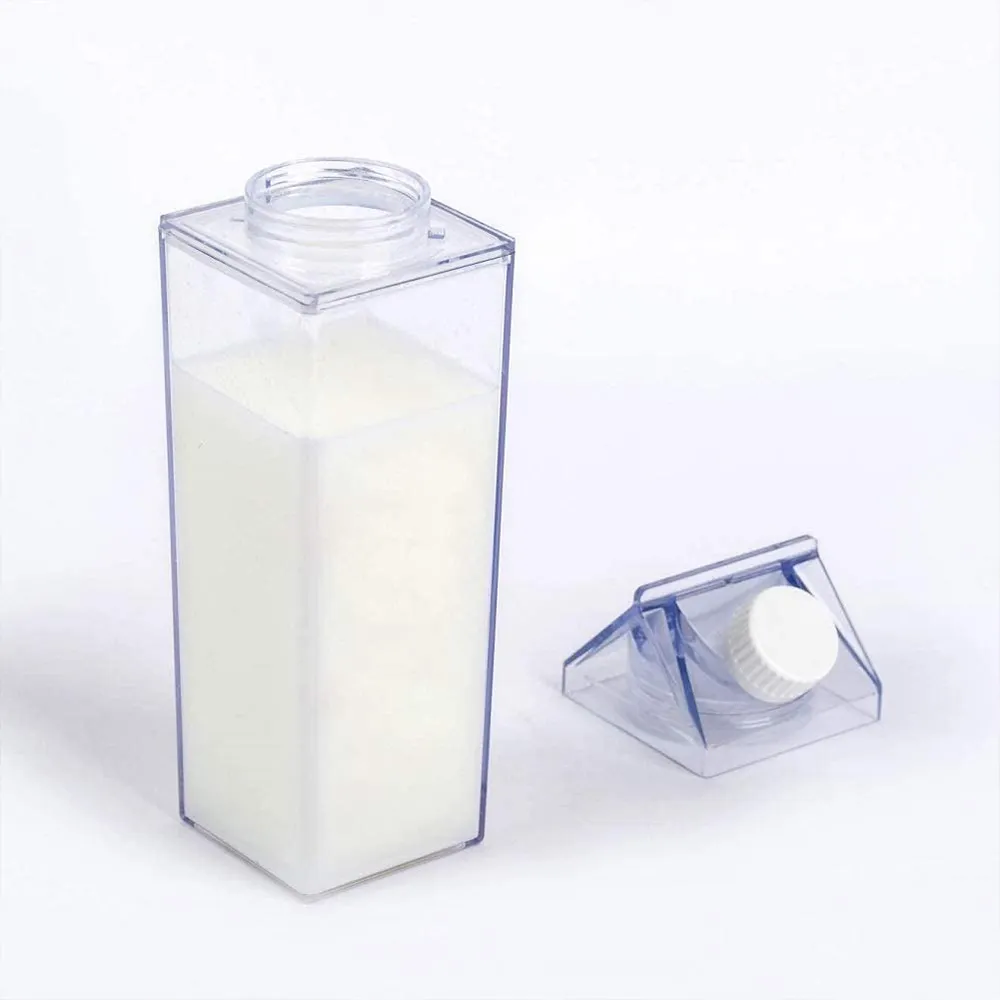 Bpa Free 500ml Kunststoff Klar Transparent Farbig Acryl Becher Milch karton Box Wasser flasche