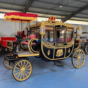 2025 Carrosse Royal Électrique à Quatre Roues Noir Sculpté pour Mariages et Visites Extérieures, Double Fonction - Product Image 1