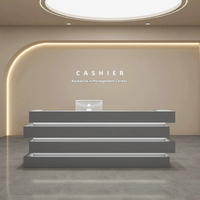 Bureau de réception commercial minimaliste en bois massif, écologique et durable pour salon de beauté, salon de coiffure, esthétique médicale, vêtements