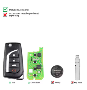 Clé universelle filaire Xhorse XKTO10EN pour To-yota Flip 4 boutons, télécommande intelligente VVDI Flip, télécommande de véhicule, clé de voiture vierge - Product Image 2