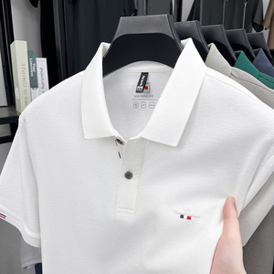 <span class=keywords><strong>Polo</strong></span> <span class=keywords><strong>de</strong></span> Golf <span class=keywords><strong>de</strong></span> Manga Corta para Hombre, <span class=keywords><strong>Color</strong></span> Sólido, Bordado, Suave - Product Image 2