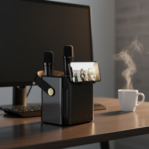 <span class=keywords><strong>Sistema</strong></span> de Karaoke Todo en Uno Portátil con Altavoz 5.4, Micrófonos Inalámbricos Dobles, Sonido Estéreo de 20W para Uso en Exteriores y Cine en Casa - Product Image 1