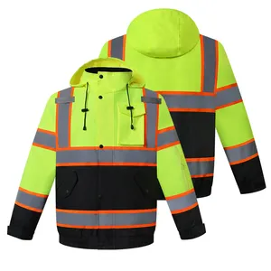 Giacca di sicurezza gialla ad alta visibilità giacca riflettente di sicurezza sul lavoro impermeabile