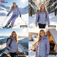 Veste matelassée ultra-légère et compressible TIMETEX pour femme, 90 % duvet de canard blanc, avec capuche, chaude pour l'hiver, vente en gros OEM