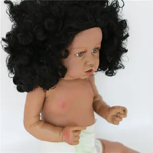 Boneca lifereborn elsie, brinquedo de silicone, boneca afroamericana, tom de pele escura para presente de natal
