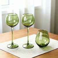 Neu Eingetroffener Kreativer Apfel-Design-Kelch, Hochwertiger Blauer Glas-Sektkelch und Rotweinglas für Zuhause, Bar und Partys