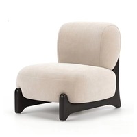 Chaise simple de style nordique Wabi-Sabi, en bois massif et tissu en velours, pour balcon, salon, chambre d'hôtes, chaise de loisirs, mobilier de maison