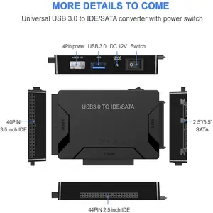 Sata Ide To Usb 3.0 Adapter 2.5" 3.5" Hard Disk Driver SSD ATA HDD USB Converter