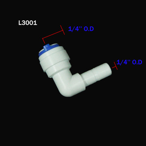 Conector de filtro de agua en forma de L de 1/4 pulgada, negro, de calidad alimentaria, PPE, gran compatibilidad para purificadores - Product Image 2