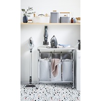Panier à linge détachable à 3 niveaux, corbeille à linge robuste avec planche en fer et roues rotatives