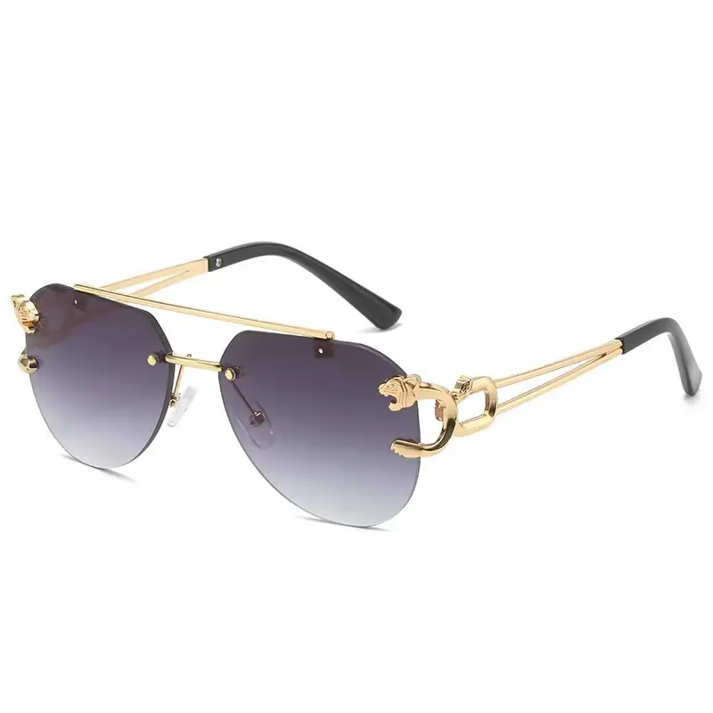 Kenbo Eyewear Wholesale Leopard Rimless sunglasses 2024 new arrival style sun glasses Unisex for Men Women