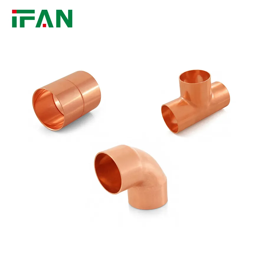 IFAN Manufacturer OEM 1 2 3 4 Inch Copper Pipe Connectors Coupling Elbow Tee Copper Fittings