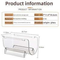 D5788 Étagère de rangement en plastique de style moderne, support de présentation transparent empilable pour bouteilles de vin et bière à domicile