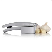 2-in-1 aluminiumlegering knoflookpers en -snijder, metalen gemberhakker, crusher, verpakt, voor thuisgebruik in de keuken, fruit- en groentegereedschap