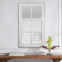 Offre Spéciale grands miroirs de luxe de ferme encadrés personnalisés, décoration murale suspendue, miroir décoratif rustique, miroir de fenêtre en bois (ancien)