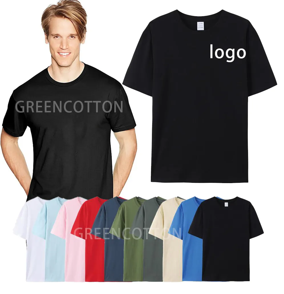 Mens Heavy Cotton 100% Cotton T-Shirt High Quality Oversized Custom Logo Can Puff Printing Plain Men's T Shirt For Men Women