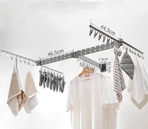 Folding clothes drying rack Wall hanging retractable room drying rack, used for balcony, living room