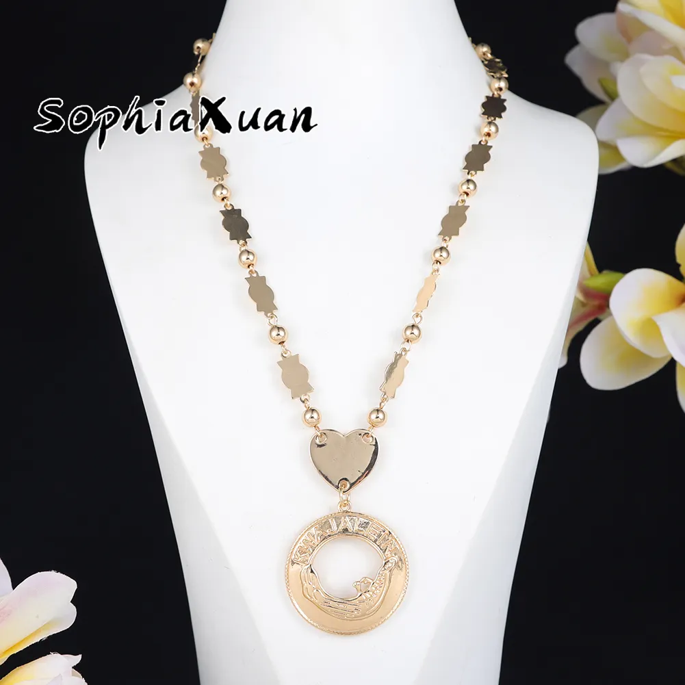 SophiaXuan Fashion Big Pendant 18K Gold Plated Necklace Hawaiian Jewelry polynesian Hawaii