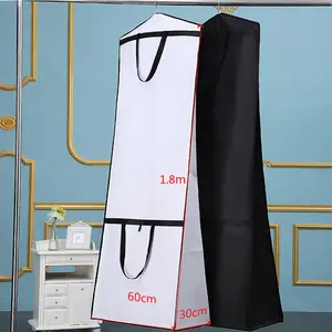 Quality Wholesale Custom Logo Breathable Clothes Cover Long Bridal Gown Non Woven Wedding Dress Garment Bag