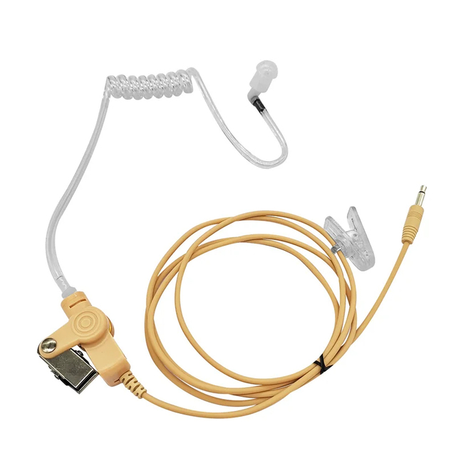 Surveillance Headset Earpiece with Clear Acoustic Coil, Tube Earbud, Audio Kit for Two-Way Radios, RECEIVER, LISTEN, 3.5mm