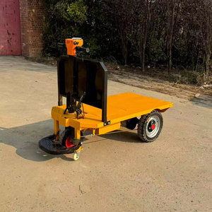 Tricycle benne électrique hydraulique 800 kg avec plateforme en acier jaune pour manutention extérieure - Product Image 1