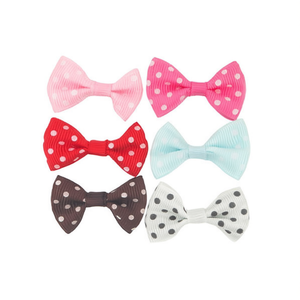 Fiocchi in tessuto ILAN, 12 pezzi, colori misti, accessori per capelli a pois per bambini - Product Image 2