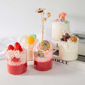 هدايا فريدة من نوعها لطيفة مصنوعة يدويًا شموع حلوى مبتكرة كعك حلو طبيعي مع برطمان زجاجي - Product Image 2