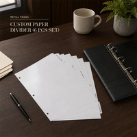 Séparateurs de feuilles mobiles personnalisés, 6 pièces, pour classeur, organiseur de documents A4