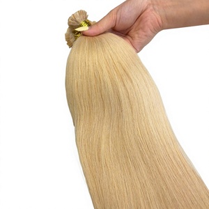 Extensiones de Cabello Humano Vietnamita con Punta de Queratina, Liso, Súper Doble Trama, Color Rubio Natural, Puntas Planas - Product Image 1