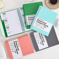 Carnet de mots de passe A6 avec couverture en PP, spirale, index par lettres, pour enregistrement des mots de passe Internet, organisateur pratique quotidien, facile à transporter