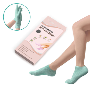 Chaussettes hydratantes en gel de coton doux réutilisables, 1 paire, coussinets élastiques en gel de silicone pour soins de la peau craquelée - Product Image 3