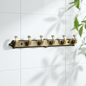 Ak Brass Modern <b>Decorative</b> 6 <b>Hooks</b> Metal Brass Finished Wall Hanger <b>Coat</b> <b>Hook</b> Room <b>Hooks</b> - Product Image 2