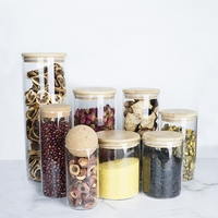 Bocaux de conservation alimentaire en verre borosilicate hermétiques les plus vendus avec couvercles en bambou/bois, couleurs personnalisées, gravure et marquage à chaud pour chocolat
