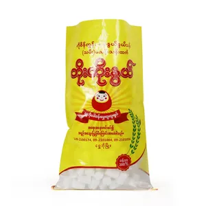 Sacos pequeños coloridos directos de fábrica 25kg 50kg Saco 100kg de arroz de polipropileno Bolsa tejida de PP laminada