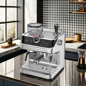 Cafetera Espresso Semiautomática de Acero Inoxidable con Función de Sistema de Infusión, Enchufe US/EU para Hoteles y Hogares, Acabado Cepillado - Product Image 4