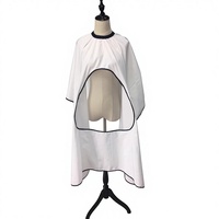 Pénoir de coiffure transparent et imperméable 160*140mm (Modèle transparent) pour salons d'enfants, compatible avec les téléphones portables