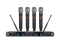 Système de microphone sans fil professionnel Vason VD4U UHF 572-830 MHz à 4 canaux, longue portée 300 m, véritable diversité, XLR