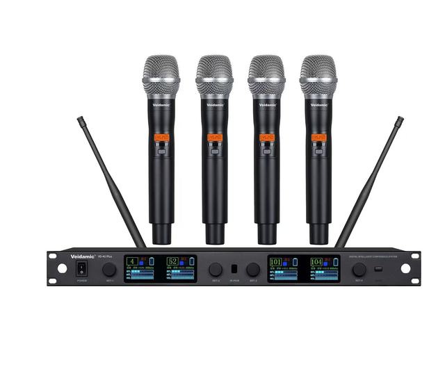 Vason VD4U UHF 572-830MHz Bandwidth 4 Channel Long Distance 300m Professional True Diversity Wireless Microphone System XLR